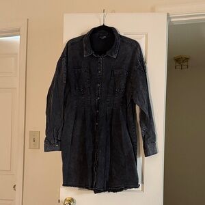 Fashion Nova Charcoal Denim Dress